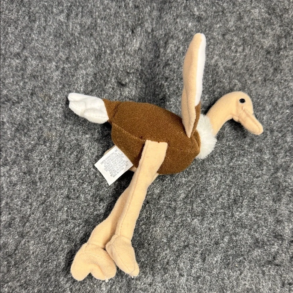 Ty Plush Ostrich Bird Toy - Tan and Brown